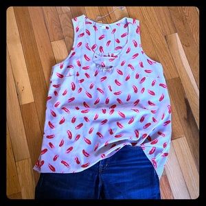 Halogen - feather sleeveless shirt tank